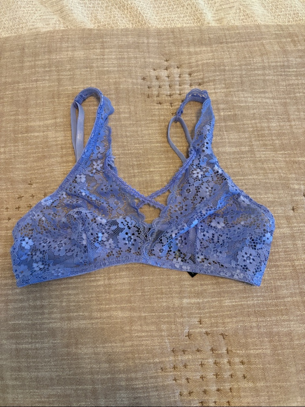 Fredericks of Hollywood Lace Bralette in Lavender Blue -